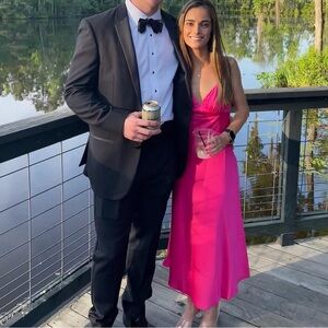 Pink Satin Slip Dress